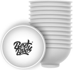Best Buds Szilikon keverőtál 7 cm, fehér, fekete logóval