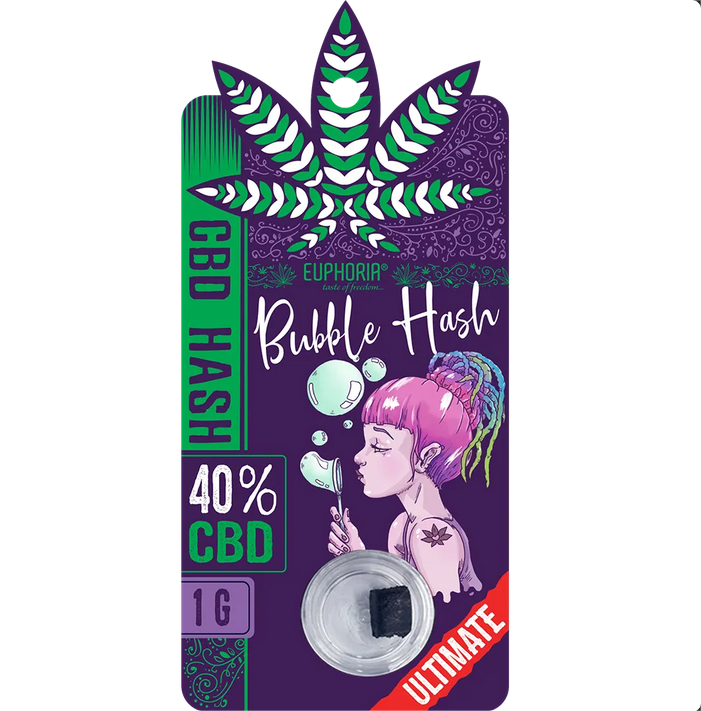 Euphoria CBD Bubble Hash, CBD 40%, 1 g