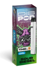 Czech CBD THCV Vape Pen disPOD Sour Diesel, 25% THCV, 67% CBG, 1 ml