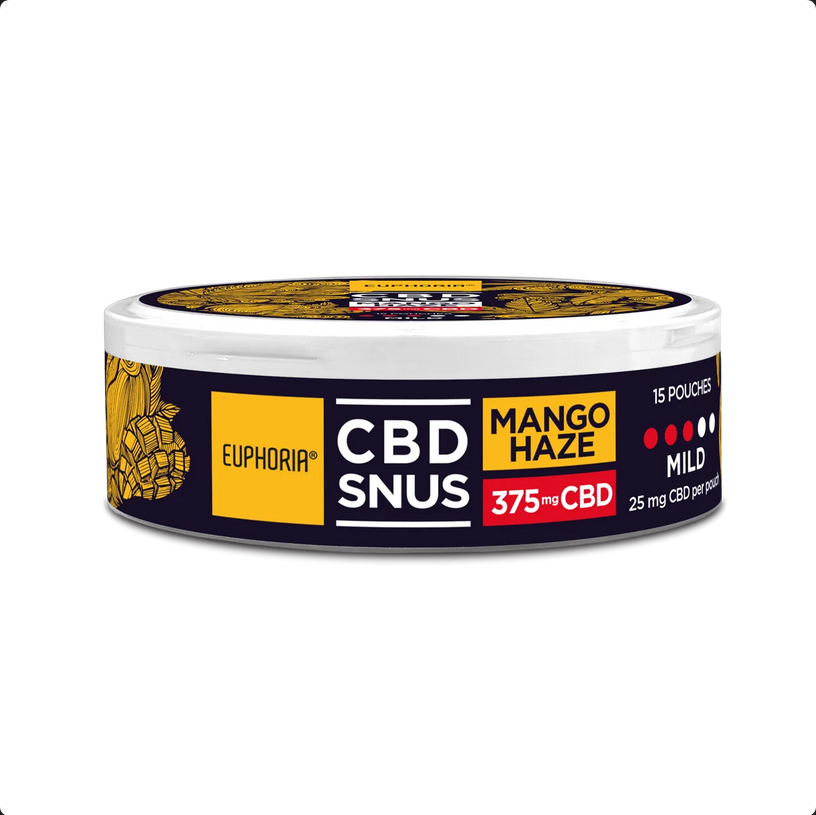 Euphoria CBD SNUS Mango Haze, CBD, 375 mg (15 x 25 mg)