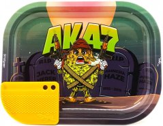 Best Buds Mission AK47 kis fém gördülő tálca mágneses darálókártyával