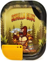 Best Buds Gorilla Glue kis fém gördülő tálca mágneses daráló kártyával