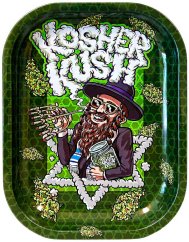 Best Buds Kosher Kush fém gördülő tálca kicsi, 14x18 cm