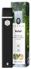 Hemnia Premium Functional Vape Pen Relief - 90% CBD, 10% CBN, valerian, gyömbér, 1 ml