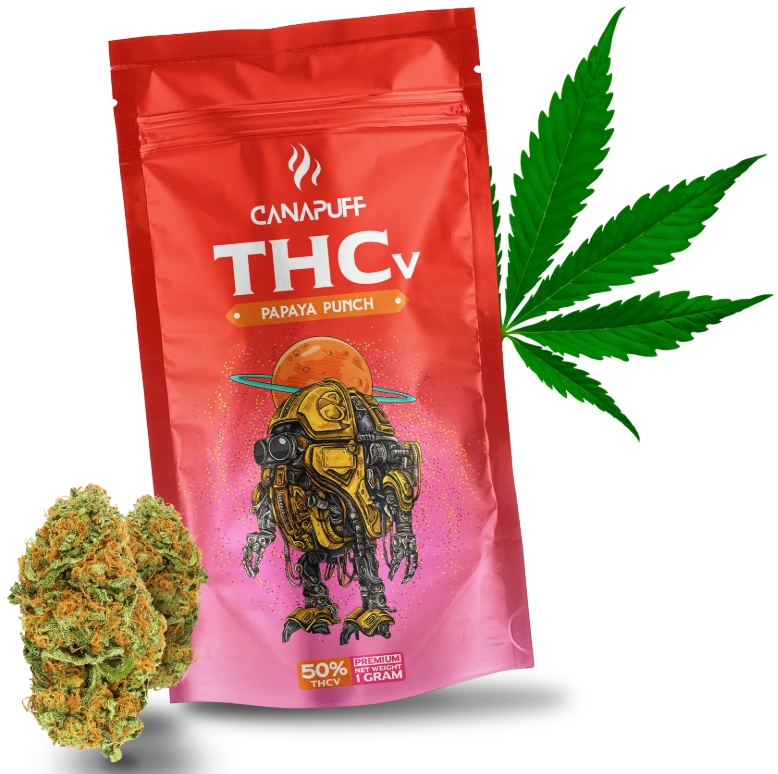 CanaPuff THCV Flower PAPAYA PUNCH, THCV 50 %, 1-5 g - Množstvo: 3 gramm