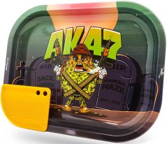 Best Buds Mission AK47 kis fém gördülő tálca mágneses darálókártyával