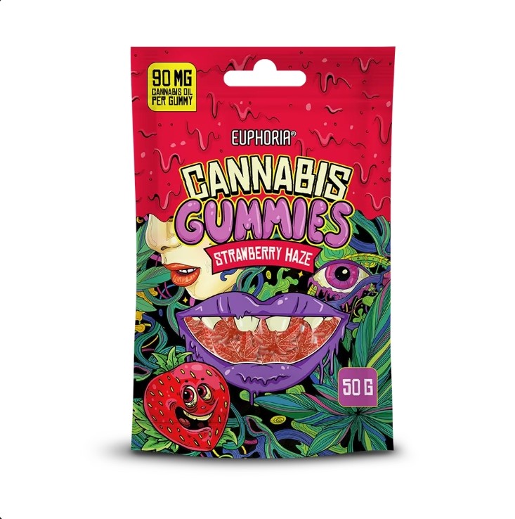 Euphoria Cannabis Gummies Strawberry Haze, 50 g