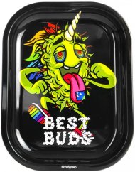 Best Buds LSD kis fém gördülő tálca mágneses darálókártyával