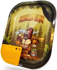 Best Buds Gorilla Glue kis fém gördülő tálca mágneses daráló kártyával